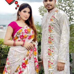 শাড়ি পাঞ্জাবি কাপল সেট'