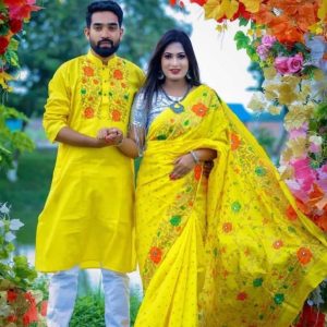শাড়ি পাঞ্জাবি কাপল সেট::