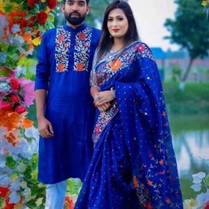 শাড়ি পাঞ্জাবি কাপল সেট: